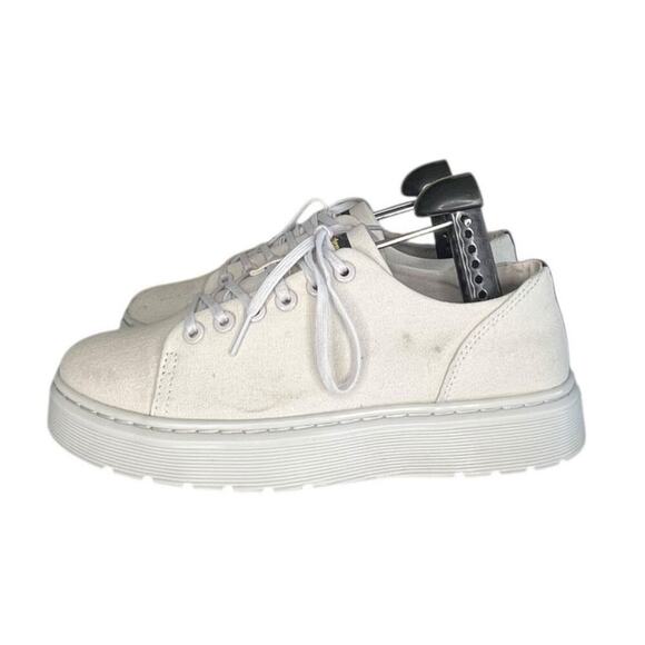 ***SOLD*** Dr. Martens Dante Canvas Low Top Oxfords M7 W8 Cream White Shoes - Picture 1 of 6
